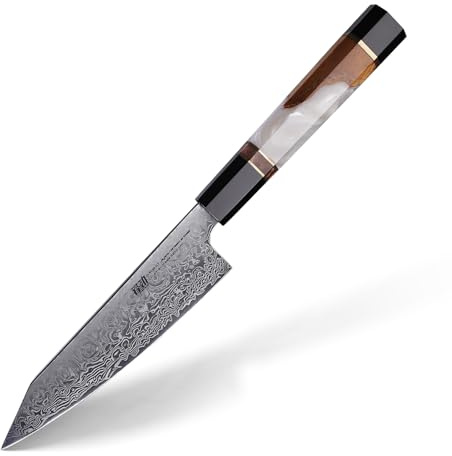 FINDKING 5 Inch Small Kitchen Utility Knife, Sharp Fruit Paring Tool & Elegant Pairing Blade for Everyday Cooking (BLACK-ROSE Series)