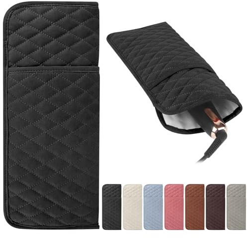 WRORUNER Heat Resistant Hair Tools Organizer Bag Portable Travel Storage Cover Pouch for Hair Straighteners, Curling Irons, Flat Irons and Hot Styling Tools(13.8 x 5.5)