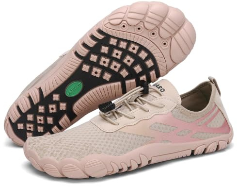 SAGUARO Scarpe da Acqua Uomo Scarpe da Immersione Donna Bagno Mare Spiaggia Rapida Asciugatura Antiscivolo Beige,Gr.38