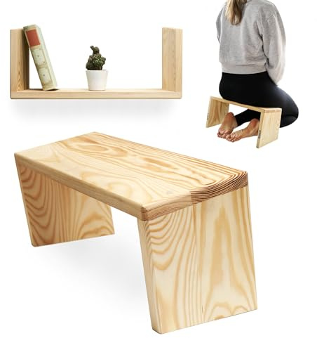 BE STIL Banc de méditation, chaise de prière, étagère murale en bois naturel, multifonction, banc de prière, tabouret de méditation, tabouret de pleine conscience, sol