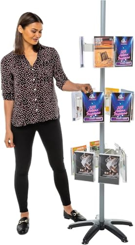 Metroplan Leaflet Holder | Freestanding Revolving Leaflet Display & Dispenser | Expanda-Stand System | 18 x A5 Pockets