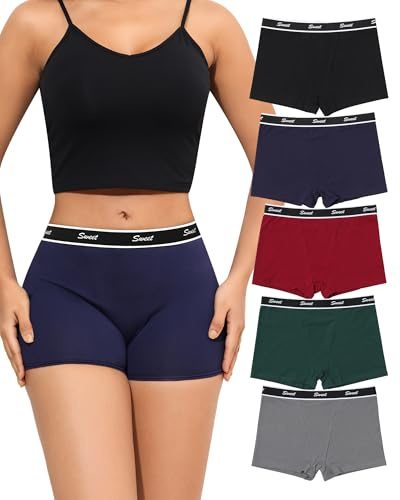 Levao Womens Boxers Underwear Cotton Ladies Boxer Shorts Multipack | Women's Soft Pants, Comfortable Breathable BoyShorts, Knickers, Panties, Under Dress Skirt
