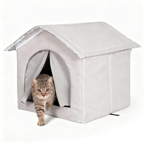 Caseta para Gatos Exterior,Cama Impermeable | Casa De Exterior para Mascotas En Invierno - para Clima Frío Animales Pequeños Y Medianos Interior Jardín Patio Porche Césped Balcón
