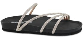 Grunland Ciabatta con Listini di Strass | Sara CB0836 Champagne-Nero 41