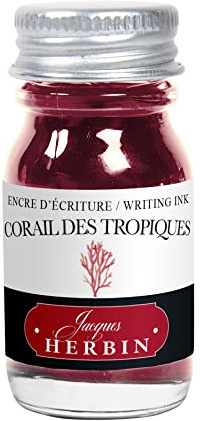 Jacques Herbin 11559T - Writing and drawing ink - Fountain pens and rollerball pens - Corail des tropiques/Tropical Coral colour - 10 ml - Made in France