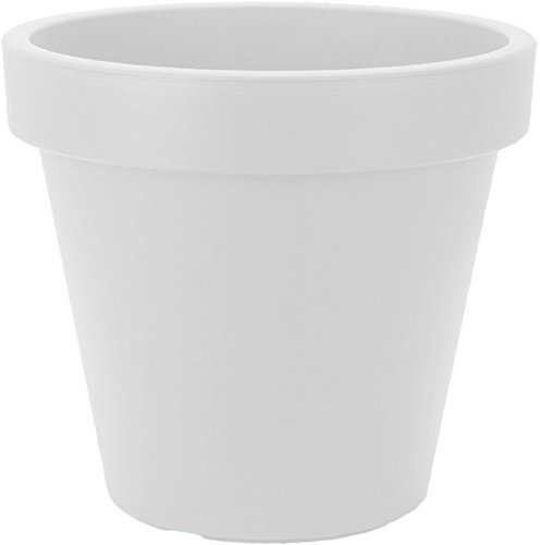 Spetebo XS Kunststoff Pflanzkübel klein - 25 cm/weiß - Blumenkübel rund für Außen und Innen - Garten Pflanztopf Blumentopf Pflanzgefäß Übertopf
