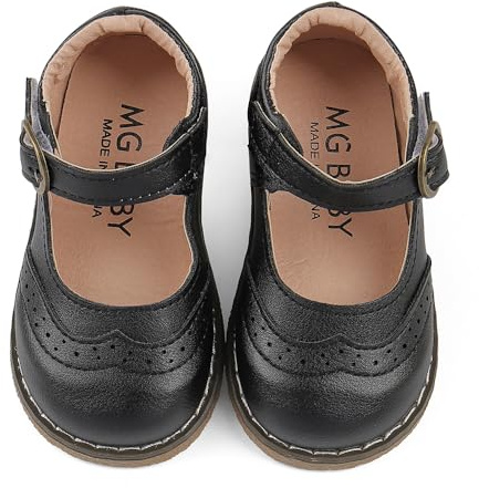 Cheerful Mario Scarpe Mary Jane Basse Bambina 1-5 Anni Ballerine Bimba Suola di Gomma Nero 26 EU Suola 27