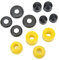 Tomotato Skateboard Buchsen Set, 12 teilige PU-Dämpfung 90A Skateboard Buchsen Ersatzteil Skateboard Buchsen Dämpfungsset für 4 Rad Skateboard, Double Rocker(Gelb)