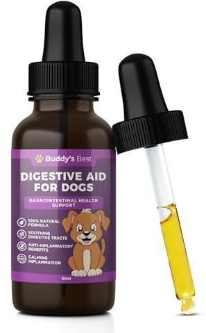 Tummy Drops for Dogs | Natural Herbal Liquid with Dandelion, Slippery Elm & Marshmallow Root – Plant-Based Supplement to Support Gut Comfort & Daily Wellness – 50ml