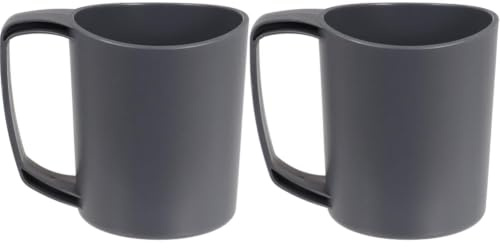 Lifeventure Ellipse Reusable Mug for Camping, Travel & Outdoor - Graphite (Pack of 2)
