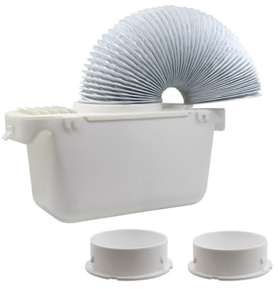 SSIMOO Kits de condensateur de sèche-Linge, Tuyau d'aération, Kit de Ventilation, pièce de boîte avec Tuyau, Tuyau Flexible et Extensible en PVC, Conduit d'échappement Kindly