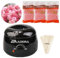 Wax Warmer Kit for Hair Removal With Bowl, 3 Bags Wax Beads, and Applicator Sticks - Professional Waxing Machine for Full Body at Home (Rose Black Pot)