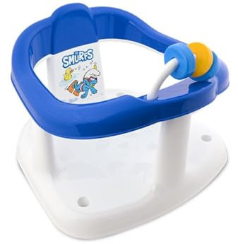 Lorelli Baby-Badesitz Smurfs Badering, Motorikschleife, hohe Rückenlehne blau