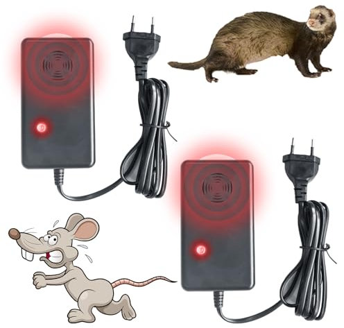 Lomhyve 2 Stück Marderschreck mit Stecker,Marderabwehr Haus, Marderfalle Marder Ultraschall für Marderabwehr Dachboden, Scheune, Garage, Keller, Garage