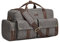 S-ZONE Uni Reisetasche aus Segeltuch, 56 l, Lederbesatz, Wochenendtasche, Sporttasche für Reisen, Wochenende, Urlaub, grau