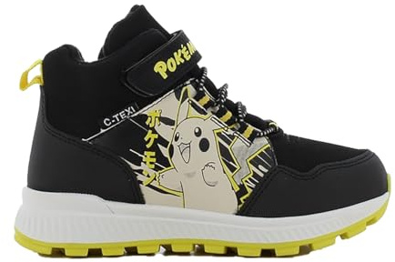 Leomil Pokémon Stivali da Neve Bambino Scarpe Invernali Bambini Antiscivolo Stivaletti Invernali 31, Suola Antiscivolo per i Giorni Freddi d’Inverno, Nero