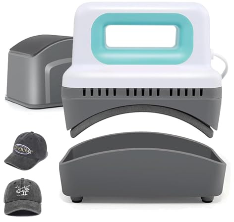 Prensa Térmica para Sombreros, Prensa de Transferencia Mini Prensado de Calor con Base de Seguridad Aislada 4 Niveles de Calentamiento Hat Heat Press para Gorras y Almohadas
