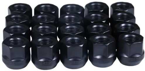 HZSMYXGS Bulloni Cerchioni Compatibile con Ford per Mustang 1996-2014 per Explorer 1991-2019 Dadi Ruota Posteriori 1/2-20(Black 20pcs)