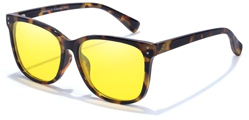 Myiaur Night Driving Glasses for Women, Anti Glare Night Vision Glasses Polarized Yellow Nighttime Glasses Reduce Glare