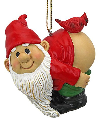 Design Toscano QM17011 Boule de Noël - Jardin Gnomes Figurine - Loonie Moonie Gnome - Méchant Gnomes - Mooning Gnomes Statues