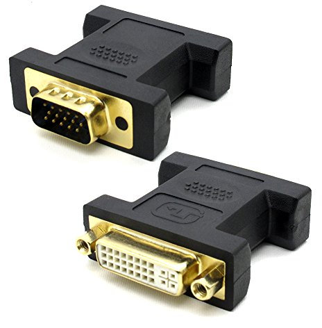VMOJO DVI auf VGA Adapter DVI-I (24+5) Buchse zu VGA HD15 Stecker Konverter Digital auf Analog Adapter für Monitor, PC, Beamer, Grafikkarte