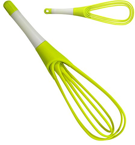 Iconikal Frusta piatta pieghevole 2 in 1, verde, 30 cm
