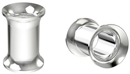 Bling Piercing 2pc 2g Surgical Stainless Steel Tunnel Plugs 6mm Metal Gauges Earrings Flesh Expander Double Flared