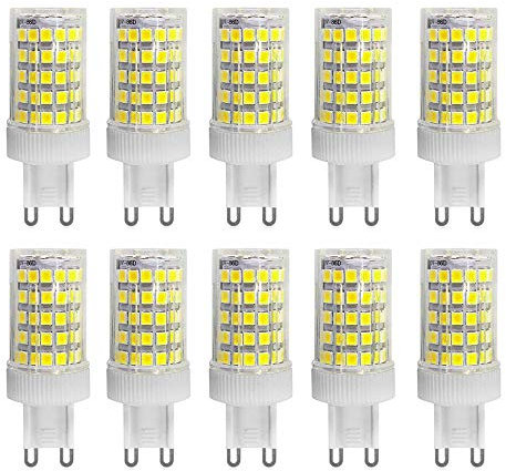Aiwerttes Lampadine a LED G9 10W equivalenti a 150W alogene bianco freddo 6000k 1000 lumen 220V lampadina a risparmio energetico G9 con base bi-pin (confezione da 10)