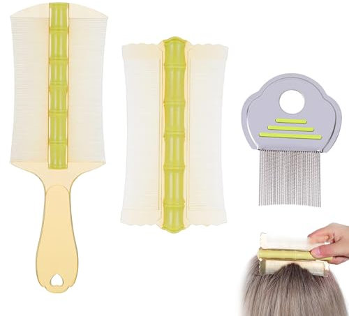 3Stück Schuppenkamm Läusekamm Doppelseitig Lice Comb Läusekamm Kinder Anti Schuppen Läusekamm mit Griff Haarkämme, für Männer Frauen Erwachsene Kinder Katzen Und Hunde Kommt mit Haustierkamm*1