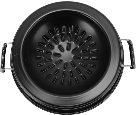 BAFOVY Thai BBQ Grill Pan 2 in 1 Non Stick Even Heating Aluminum Hot Pot Grill Charcoal Pan for Indoor Outdoor with Gas Stove Compatibility (30cm/11.81in Black)