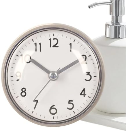 Reloj de Ducha, Impermeable, Alarma de fácil Lectura, 3 Pulgadas, Funciona con Pilas, Relojes de baño pequeños, para el hogar, Oficina, Dormitorio, Sala de Estar, Cocina, refrigerador, Espejo