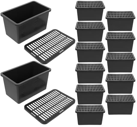 Beavorty 15pcs Small Animal Carrier Cage with Lid, Portable Plastic Reptile Transport Box for Travel and Breeding, Small Pet Tank for Turtles, Lizards, Hamsters, and Geckos