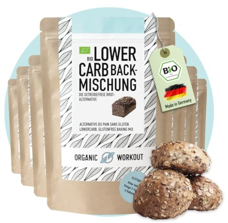 Low-Carb Bread Mix 350g, 10 Pack – 100% Organic, Gluten-Free, Vegan, High in Protein, No Added Sugar or Preservatives, Suitable for Keto and Weight loss diets, German Bread … (3500g / 10 Pack)