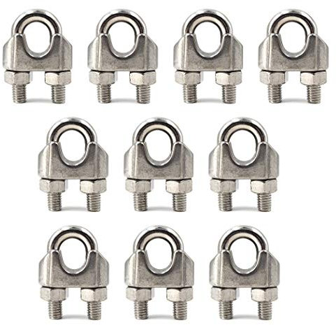 Fune metallica clip cavo morsetti in acciaio INOX 304, M8, 10 pezzi