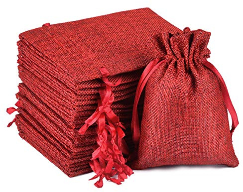 Miavogo - Saquitos de yute para bodas, compromisos, calendario de adviento, 10,5 x 15,5 cm