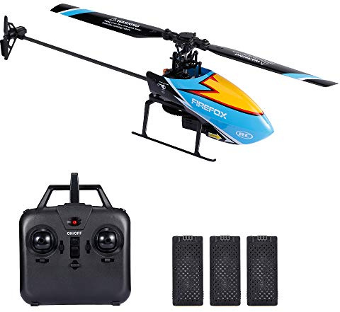 GoolRC C129 RC Helicopter for Adults, 4 Channel 2.4Ghz Remote Control Helicopter with 6-Axis Gyro, Aileronless RC Aircraft with Altitude Hold and 3 Batteries (Blue)