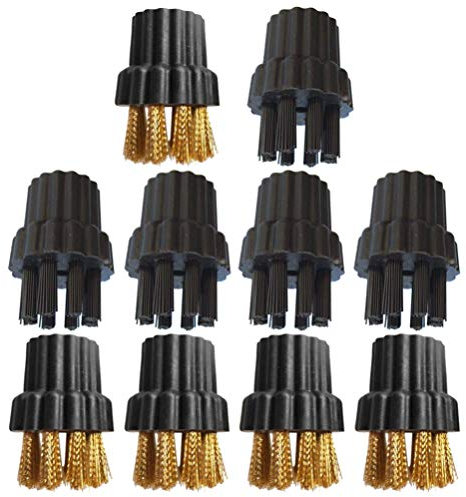 Happyyami 10Pcs Steam Cleaner Brush Heads Universal Replacement for Household Cleaning Machine Accessories Compatible with Steam Mop Multi-Purpose Cleaning Device Brush Head