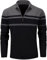 MAGCOMSEN Herren Stehkragen Strickpullover Winter Herbst Pulli Freizeit Thermopullover Herren Warme Fleece Langarmshirt Baumwolle Slim Fit Sweater mit Mock Neck Schwarz-Dunkelgrau XL