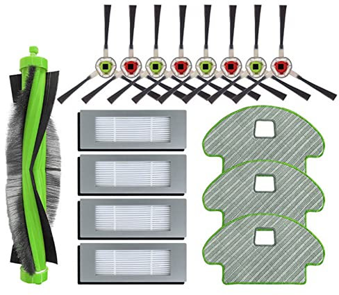 HUAYUWA Ensemble d'accessoires de Nettoyage de Rechange pour aspirateur Irobot Roomba Combo 113 R113840, pièces de Rechange pour Robot balayeur, 1 Brosse Rouleau+4 Filtre+8 Brosse latérales+3 Chiffon