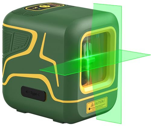 Fanttik D2 Niveau laser Autonivelant, Laser à Lignes Vert 30m, Batterie Rechargeable, Charge USB-C, Support Magnétique 360°, Mode Pulsation, IP54, pour Bricolage et Décoration -Noir