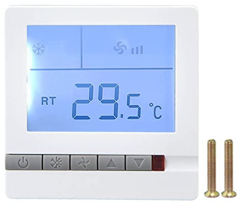 Termostato de Pared Digital con Pilas para Ambiente, termostato Fan-Coil para Sistemas de calefacción y refrigeración