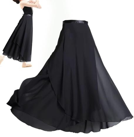 CVFRTT 1 Gonna Lunga Da Balletto Nera, Gonna In Chiffon Da Donna, Gonna A Portafoglio Da Donna, Gonna Lunga In Tulle Da Donna, Accessori Per L'Allenamento Della Danza