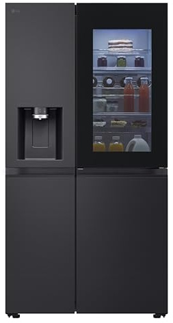 LG Side by Side GSXE90EVAD mit Festwasseranschluss, Total No Frost, InstaView, 91,3 cm breit, schwarz