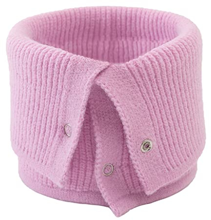 Écharpe cache-cou avec fermeture à bouton - Écharpe tricotée pour femme - En laine - Cache-cou décoratif - Chaud pour l'hiver - Pour enfants, C, Taille unique