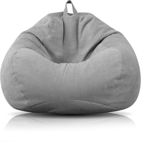 Sitzsack für Kinder und Erwachsene, 100 x 120 cm Sitzsack für Erwachsene, Großer Gaming sitzsack XL Bean Bag Chair, nur Bezug Keine Füllung Sitzsackstuhl für Indoor & Outdoor Wohnzimme (Dunkelgrau)