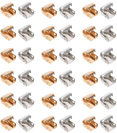 MOLUCKFU 100 Fermagli per Lacci Scarpe in Acciaio Inossidabile 50 Oro + 50 Argento Chiusure in Metallo Resistenti per Sneakers Accessori per Scarpe Facili da Usare per e Anziani