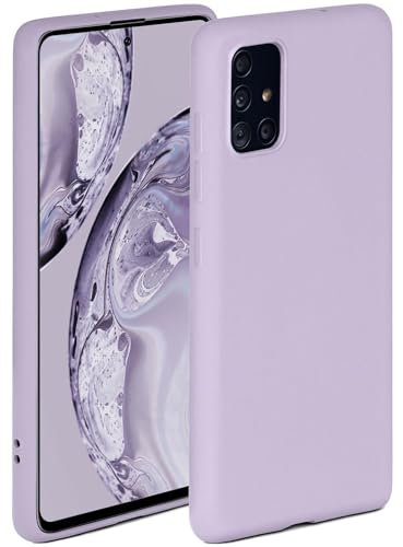 ONEFLOW Soft Case für Samsung Galaxy A51 Hülle aus Silikon mit Kameraschutz, Silikonhülle mit erhöhtem Schutz fürs Display, Backcover Schutzhülle, weiche Handyhülle, Flieder