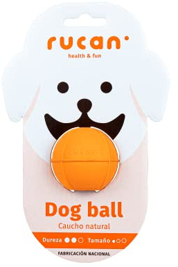 Rucan Dog Ball Pelota para Perros Pequeños - Juguete Interactivo - Pelota para Rellenar con Comida - Fabricado con Caucho Natural Muy Resistente - Especial para perros de menos de 8 KG (Mini, Naranja)