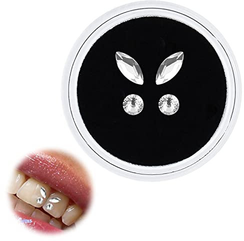 Zahnkristall, Zahnstein Zahnverzierungen 4pcs/Box Zähne Edelstein Schönheit Dental Diamant Zahn Ornamente Schmuck Dekoration Kristall Edelstein Strass Dekor