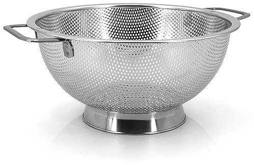Home Corner Passoire Cuisine Inox - Acier Inoxydable Ø 19,5cm - Ustensile de Cuisine - Tamis Micro-Perforée avec Poignées et Base en Inox - Petite Taille Idéal pour 1 à 2 Pers.